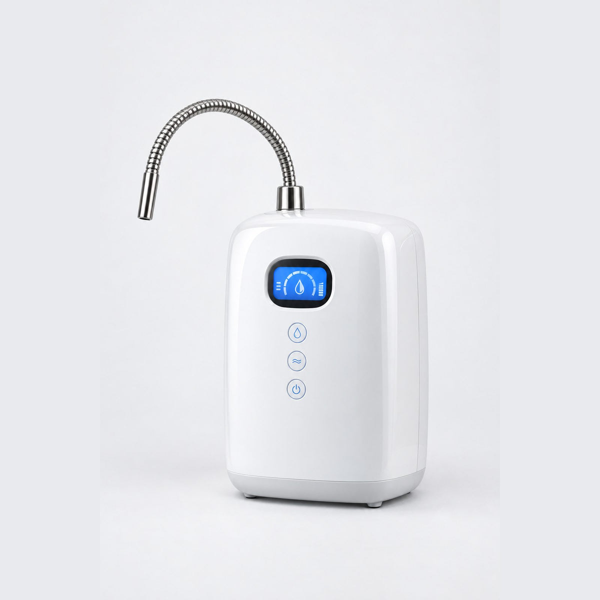 Essential 7 countertop alkaline water ionizer in pearl white with flexible stainless spout